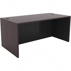 ALERA - Woodgrain Laminate Straight Front Desk - 59-1/8" Wide x 29-1/2" Deep x 29-5/8" High, Espresso - Strong Tooling