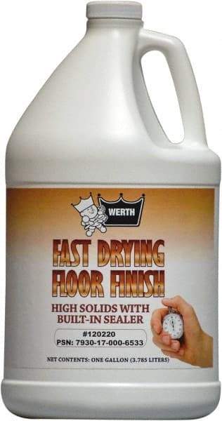 Werth Sanitary Supply - 1 Gal Plastic Bottle Floor Coating - Use on Resilient Tile, Vinyl Tile - Strong Tooling