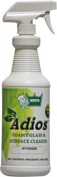 Werth Sanitary Supply - 32 oz Bottle Coconut Breeze Glass Cleaner - Use on Glass, Mirrors, Fiberglass, Stainless Steel, Polished Metal, Plastic, Chrome, Linoleum - Strong Tooling