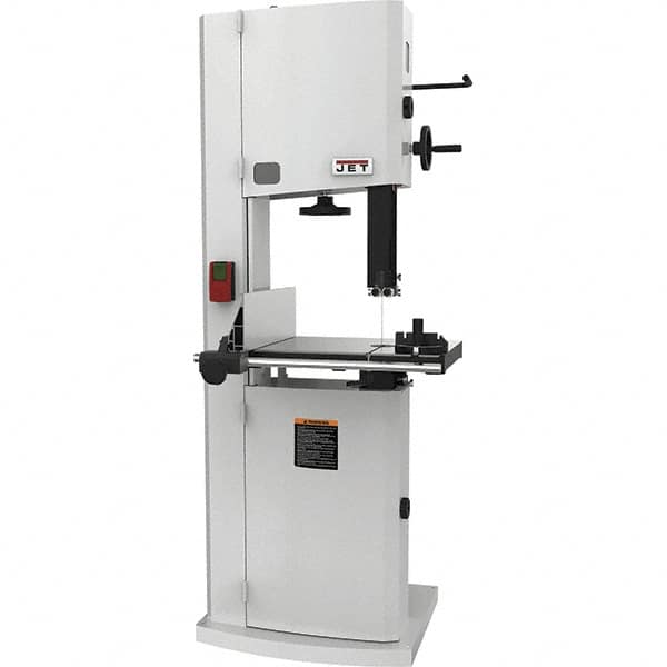 Jet - 14-1/8" Throat Capacity, Step Pulley Vertical Bandsaw - 3,100 SFPM, 3 hp, Single Phase - Strong Tooling