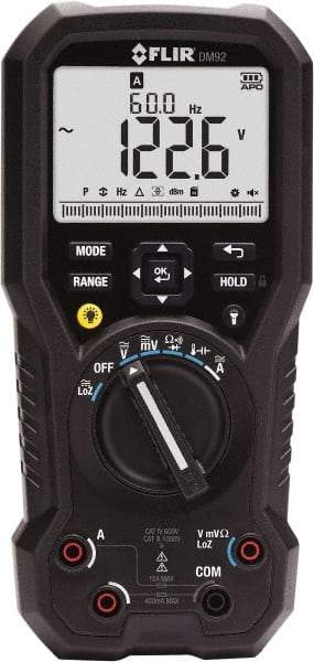 FLIR - DM92, CAT IV, 1,000 VAC/VDC, Digital Multimeter - 40 mOhm, Measures Voltage, Capacitance, Current, Frequency, Resistance, Temperature - Strong Tooling