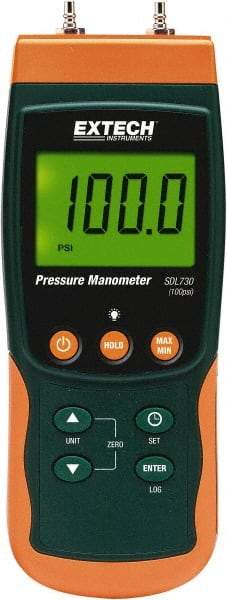 Extech - Differential Pressure Gauges & Switches Type: Differential Pressure Manometer Maximum Pressure (psi): 101.50 - Strong Tooling