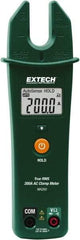 Extech - MA260, CAT IV, Digital True RMS Clamp Meter with 0.16" Fork Jaws - 1000 VAC/VDC, 200 AC Amps, Measures Voltage, Continuity, Current, Resistance - Strong Tooling