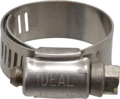 IDEAL TRIDON - SAE Size 10, 11/16 to 1-1/8" Diam, Stainless Steel Lined Worm Drive Clamp - Material Grade 316 - Strong Tooling