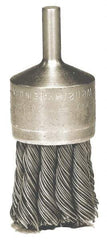 Weiler - 1-1/8" Brush Diam, Knotted, End Brush - 1/4" Diam Shank, 20,000 Max RPM - Strong Tooling