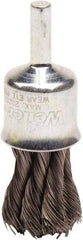 Weiler - 3/4" Brush Diam, Knotted, End Brush - 1/4" Diam Shank, 20,000 Max RPM - Strong Tooling