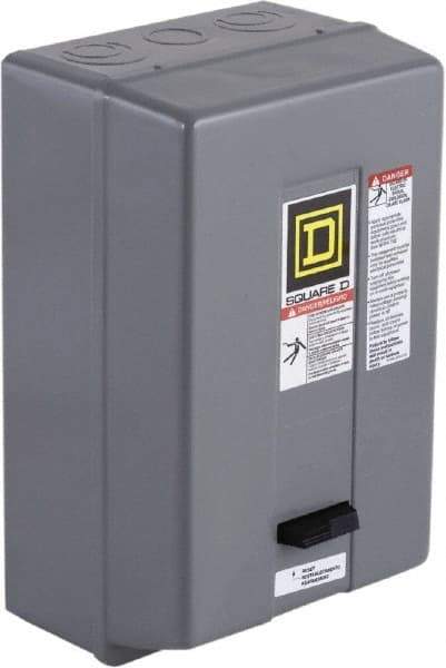 Square D - 120 Coil VAC at 60 Hz, 480 Coil VAC at 60 Hz, 45 Amp, NEMA Size 2, Nonreversible Enclosed Enclosure NEMA Motor Starter - 3 Phase hp: 10 at 200 VAC, 15 at 230 VAC, 25 at 460 VAC, 25 at 575 VAC, 1 Enclosure Rating - Strong Tooling