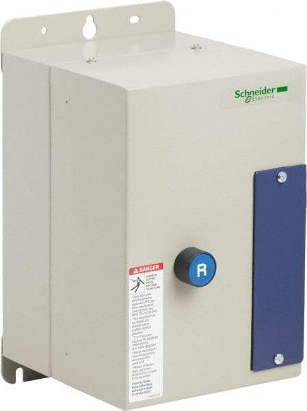 Schneider Electric - 3 Pole, 12 Amp, 120 Coil VAC, Nonreversible Enclosed IEC Motor Starter - 1 Phase Hp: 0.5 at 120 VAC, 2 at 240 VAC, 3 Phase Hp: 10 at 575 VAC, 3 at 208 VAC, 3 at 230 VAC, 7.5 at 460 VAC - Strong Tooling