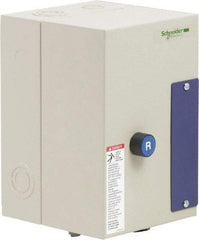 Schneider Electric - 9 Amp, 24 Coil VAC, Nonreversible Enclosed IEC Motor Starter - 1 Phase Hp: 0.3 at 120 VAC, 1 at 240 VAC, 3 Phase Hp: 2 at 208 VAC, 2 at 230 VAC, 5 at 460 VAC, 7.5 at 575 VAC - Strong Tooling