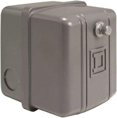 Square D - 1 NEMA Rated, DP, 5 to 10 psi, Electromechanical Pressure and Level Switch - Adjustable Pressure, 460/575 VAC, 1/4 Inch Connector, Screw Terminal, For Use with Air Compressors, Power Circuits, Water Pumps - Strong Tooling