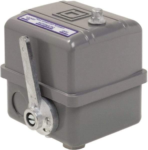 Square D - 1, 7, 9 and 3R NEMA Rated, 145 to 175 psi, Electromechanical Pressure and Level Switch - Adjustable Pressure, 575 VAC, L1-T1, L2-T2 Terminal, For Use with Square D Pumptrol - Strong Tooling