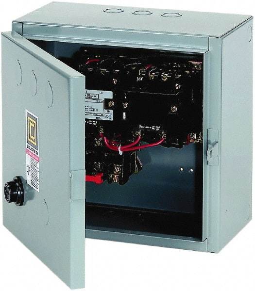 Square D - 3 Pole, 220 Coil VAC at 50 Hz, 240 Coil VAC at 60 Hz, 90 Amp NEMA Contactor - NEMA 1 Enclosure, 50 Hz at 220 VAC and 60 Hz at 240 VAC - Strong Tooling