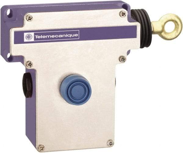 Telemecanique Sensors - 10 Amp, 2NO/2NC Configuration, Right Hand Operation, Rope Operated Limit Switch - Pushbutton Reset, Cable Pull, 300 VAC - Strong Tooling