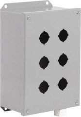 Schneider Electric - 6 Hole, 30mm Hole Diameter, Steel Pushbutton Switch Enclosure - 3, 13 NEMA Rated - Strong Tooling