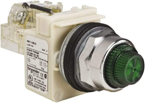 Schneider Electric - 120 VAC Green Lens Indicating Light - Screw Clamp Connector - Strong Tooling