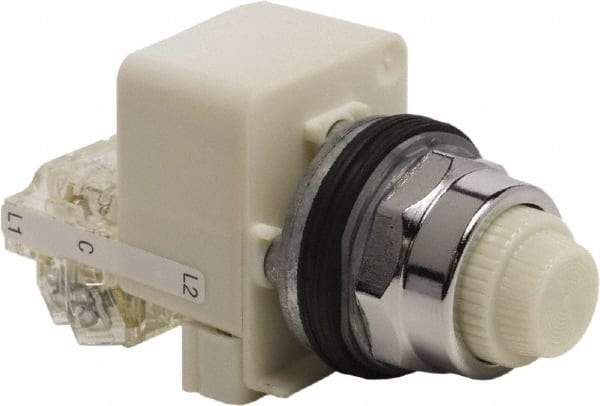 Schneider Electric - 120 VAC White Lens LED Indicating Light - Screw Clamp Connector - Strong Tooling