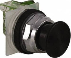 Schneider Electric - 30mm Mount Hole, Extended Straight, Pushbutton Switch with Contact Block - Black Pushbutton, Momentary (MO) - Strong Tooling