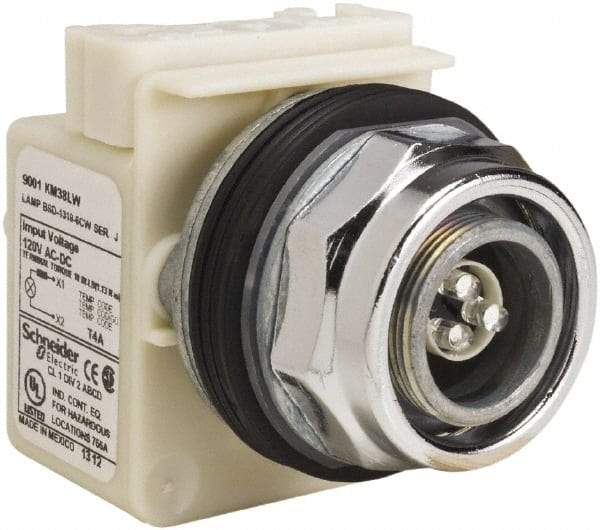 Schneider Electric - 120 V LED Pilot Light - Round Lens, Screw Clamp Connector - Strong Tooling