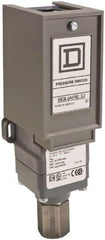 Square D - 1 NEMA Rated, SPDT, 20 to 1,000 psi, Electromechanical Pressure and Level Switch - Adjustable Pressure, 120 VAC at 6 Amp, 125 VDC at 0.22 Amp, 240 VAC at 3 Amp, 250 VDC at 0.27 Amp, 1/4 Inch Connector, Screw Terminal, For Use with 9012G - Strong Tooling