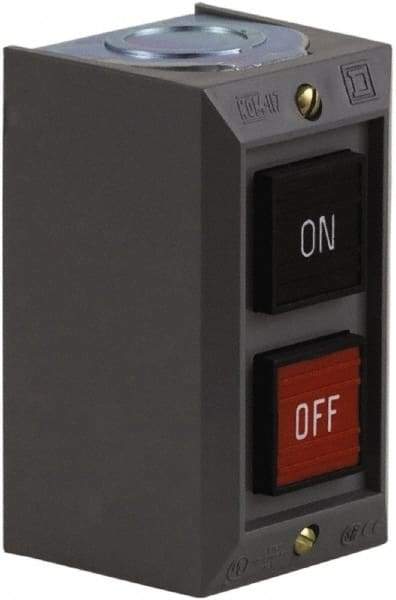 Schneider Electric - 2 Operator, Projecting Pushbutton Control Station - Off, On (Legend), Momentary Switch, NO/NC Contact, NEMA 1 - Strong Tooling