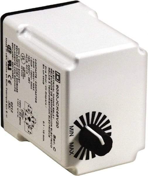 Square D - 0.1 to 10 min Delay, DPDT Time Delay Relay - 10 Contact Amp, 110 VDC & 120 VAC - Strong Tooling