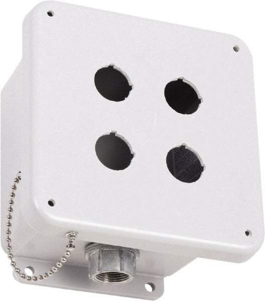 Square D - 4 Hole, 30mm Hole Diameter, Polymer Pushbutton Switch Enclosure - 3, 4, 13, 4X NEMA Rated - Strong Tooling