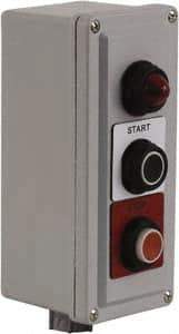 Square D - 3 Operator, Pushbutton Control Station - Start-Stop (Legend), Momentary Switch, NO/2NC Contact, NEMA 1, 13, 3, 4 - Strong Tooling