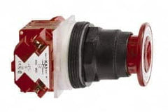 Schneider Electric - 30mm Mount Hole, Extended Straight, Pushbutton Switch with Contact Block - Red Pushbutton, Maintained (MA) - Strong Tooling