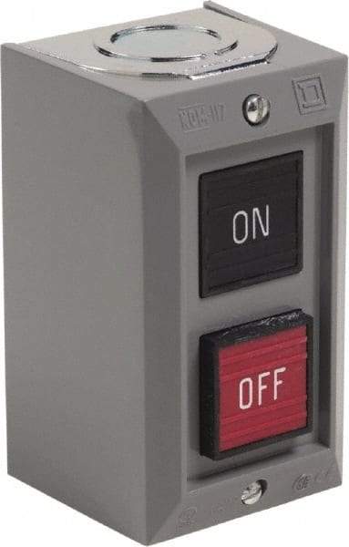 Schneider Electric - 2 Operator, Projecting Pushbutton Control Station - Off, On (Legend), Maintained Switch, 2NO Contact, NEMA 1 - Strong Tooling