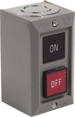 Schneider Electric - 2 Operator, Projecting Pushbutton Control Station - Off, On (Legend), Maintained Switch, 2NO Contact, NEMA 1 - Strong Tooling