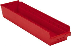 LEWISBins+ - 23-5/8" Deep, Red Hopper Shelf Bin - 4" High x 6-5/8" Wide x 23-5/8" Long - Strong Tooling