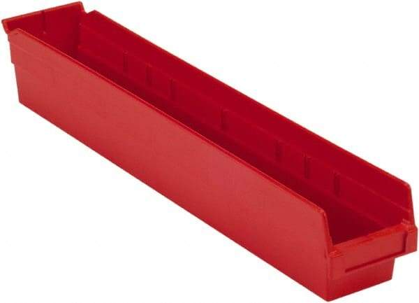 LEWISBins+ - 23-5/8" Deep, Red Hopper Shelf Bin - 4" High x 4-1/8" Wide x 23-5/8" Long - Strong Tooling