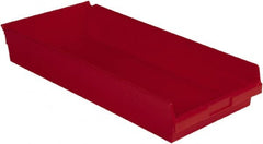 LEWISBins+ - 23-5/8" Deep, Red Hopper Shelf Bin - 4" High x 11-1/8" Wide x 23-5/8" Long - Strong Tooling