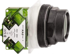 Schneider Electric - 30mm Mount Hole, Extended Straight, Pushbutton Switch with Contact Block - Octagon, Green Pushbutton, Momentary (MO) - Strong Tooling