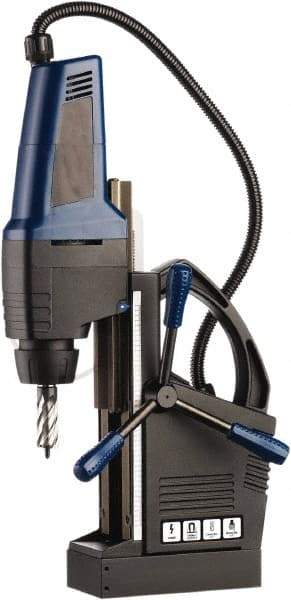 Cleveland Steel Tool - 1/2" Chuck, 2" Travel, Portable Magnetic Drill Press - 450 RPM, 10 Amps, 1.5 hp, 1200 Watts - Strong Tooling