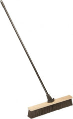 Ability One - 24" Medium Duty Polypropylene Push Broom - Wood Block, Bolt-On Handle Connection - Strong Tooling