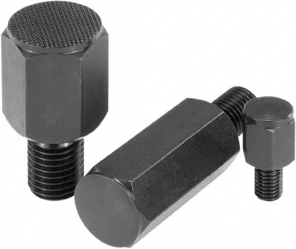 KIPP - 2-1/8" OAL, 1.1811" Head Height, 1-1/16" OD, Tempered Steel, Threaded Rest Button - Black Oxide Coating, M16 Thread - Strong Tooling