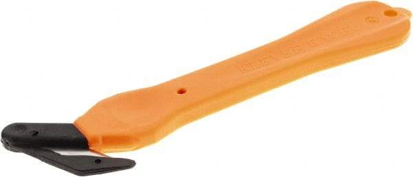 Klever Innovations - Hook Blade Safety Cutter - Black & Orange Plastic Handle, 1 Blade Included - Strong Tooling