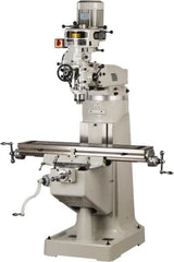 Enco - 9" Table Width x 42" Table Length, Step Pulley Control, 3 Phase Knee Milling Machine - R8 Spindle Taper, 3 hp - Strong Tooling