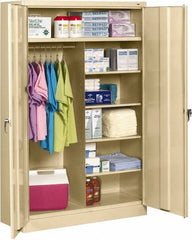 Tennsco - 6 Shelf Locking Storage Cabinet - Steel, 48" Wide x 24" Deep x 78" High, Champagne/Putty - Strong Tooling