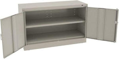 Tennsco - 2 Shelf Locking Storage Cabinet - Steel, 48" Wide x 18" Deep x 30" High, Light Gray - Strong Tooling