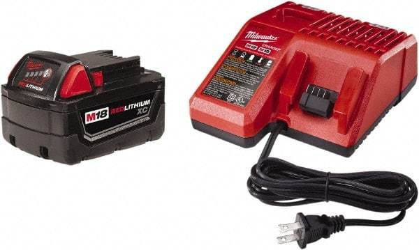 Milwaukee Tool - 18 Volt, 1 Battery Lithium-Ion Power Tool Charger - Battery Included - Strong Tooling