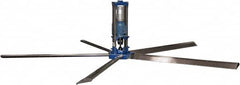 Patterson Fan - 5 Blades, 24' Blade Length, 400,867 CFM High Performance Industrial Ceiling Fan - 48 RPM, 220V, Blue & Silver - Strong Tooling