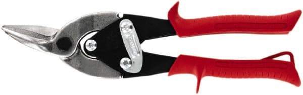 Midwest Snips - 1-1/4" Length of Cut, Left Pattern Aviation Snip - 10" OAL, 18 AWG Steel Capacity - Strong Tooling