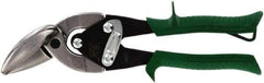 Midwest Snips - 1-1/4" Length of Cut, Right Pattern Offset Aviation Snip - 9-3/4" OAL, 18 AWG Steel Capacity - Strong Tooling