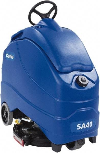 Clarke - 20" Cleaning Width, Battery Powered Floor Scrubber - 0.66 hp, 140 RPM, 12 Gal Tank Capacity, Series SA40 - Strong Tooling