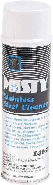 Misty - 15 fl oz Liquid Stainless Steel Cleaner & Polish - Lemon Scented, Aerosol Container - Strong Tooling