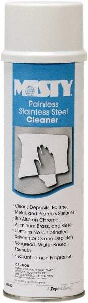 Misty - 18 fl oz Foam Stainless Steel Cleaner & Polish - Lemon Scented, Aerosol Container - Strong Tooling