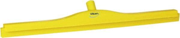 Vikan - 27.6" Polypropylene Blade Floor Squeegee Frame - Threaded End, Double Edge, Yellow, Polypropylene Holder - Strong Tooling