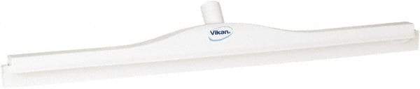 Vikan - 27.6" Polypropylene Blade Floor Squeegee Frame - Threaded End, Double Edge, White, Polypropylene Holder - Strong Tooling